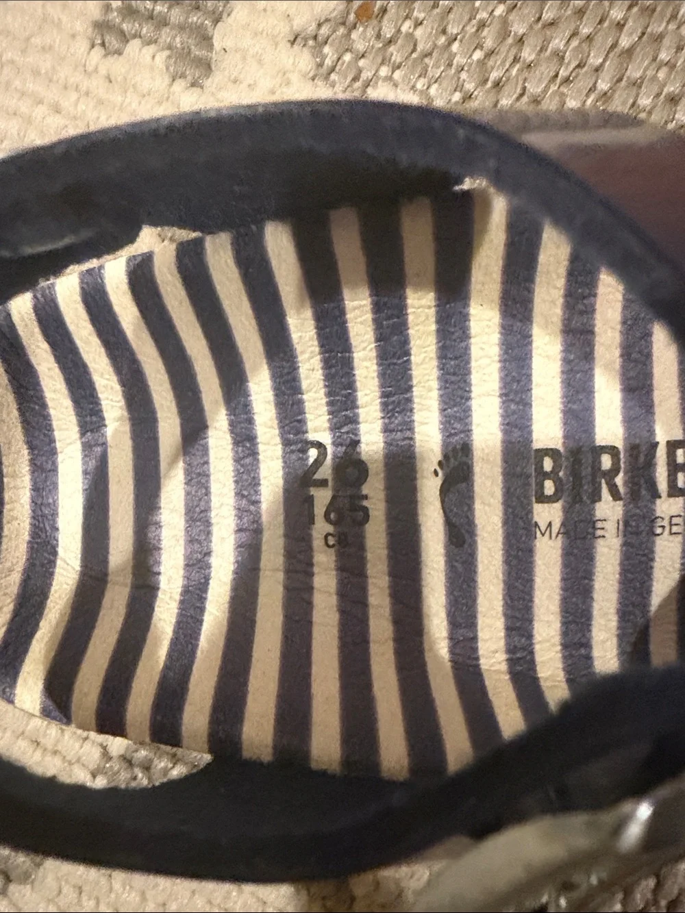 BIRKENSTOCK kids Rio nautical stripes navy Patent BF Marine Sandals